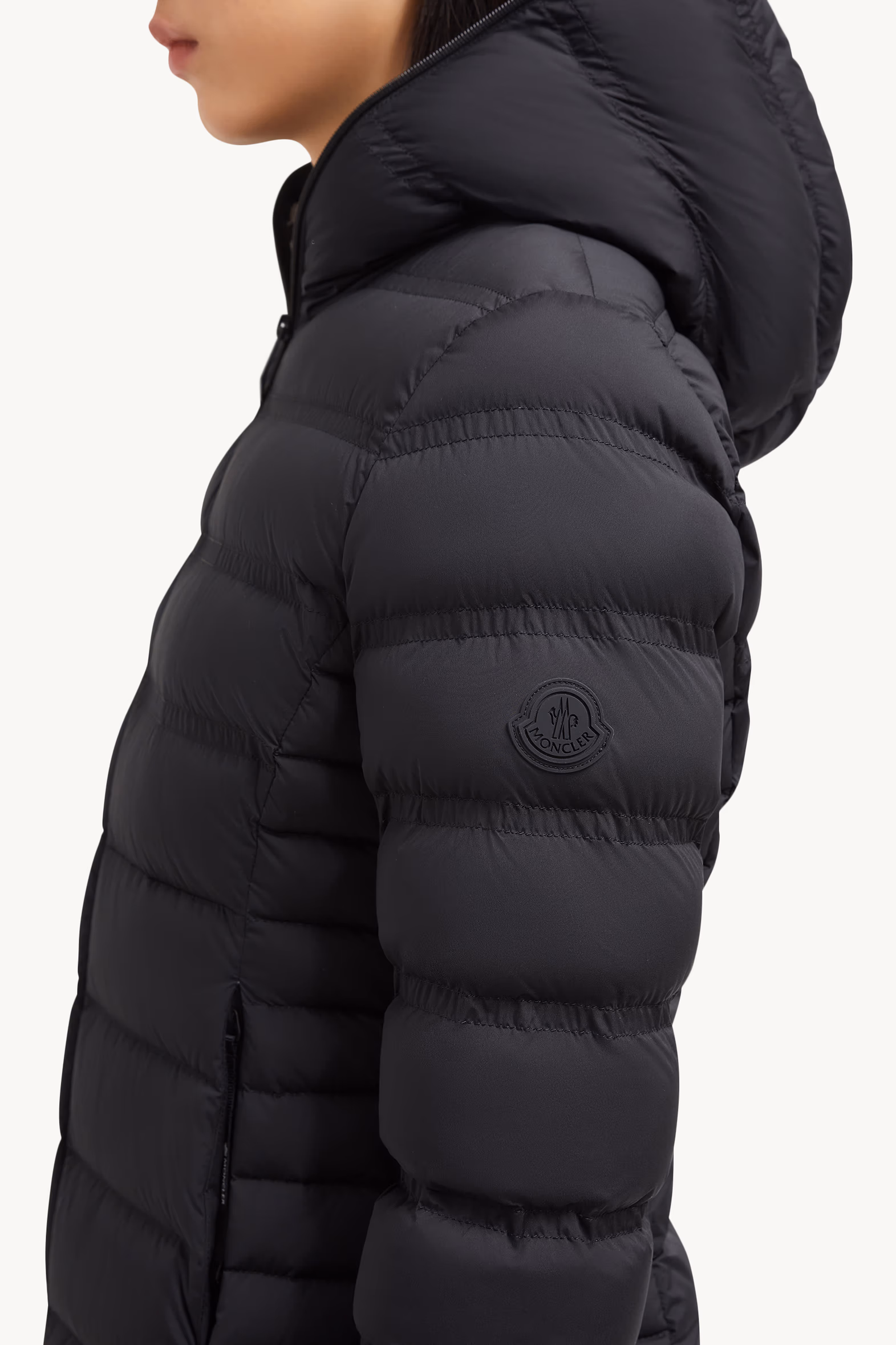 Alete Hooded Short Down Jacket Women Black Moncler 7